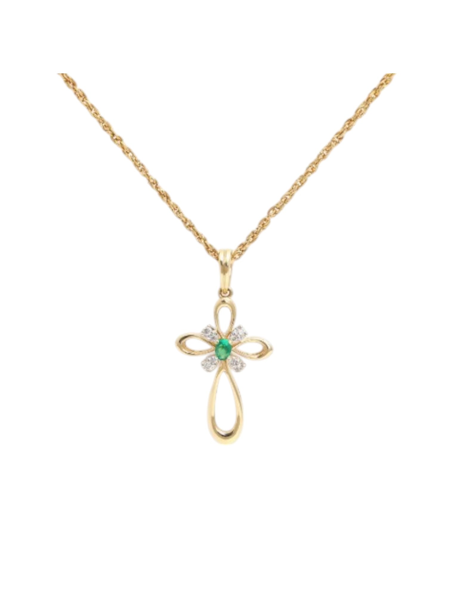 Trendy Cross 925 Sterling Silver CZ Stone Gold Plated Pendant With Chain For Women By Kesardeep